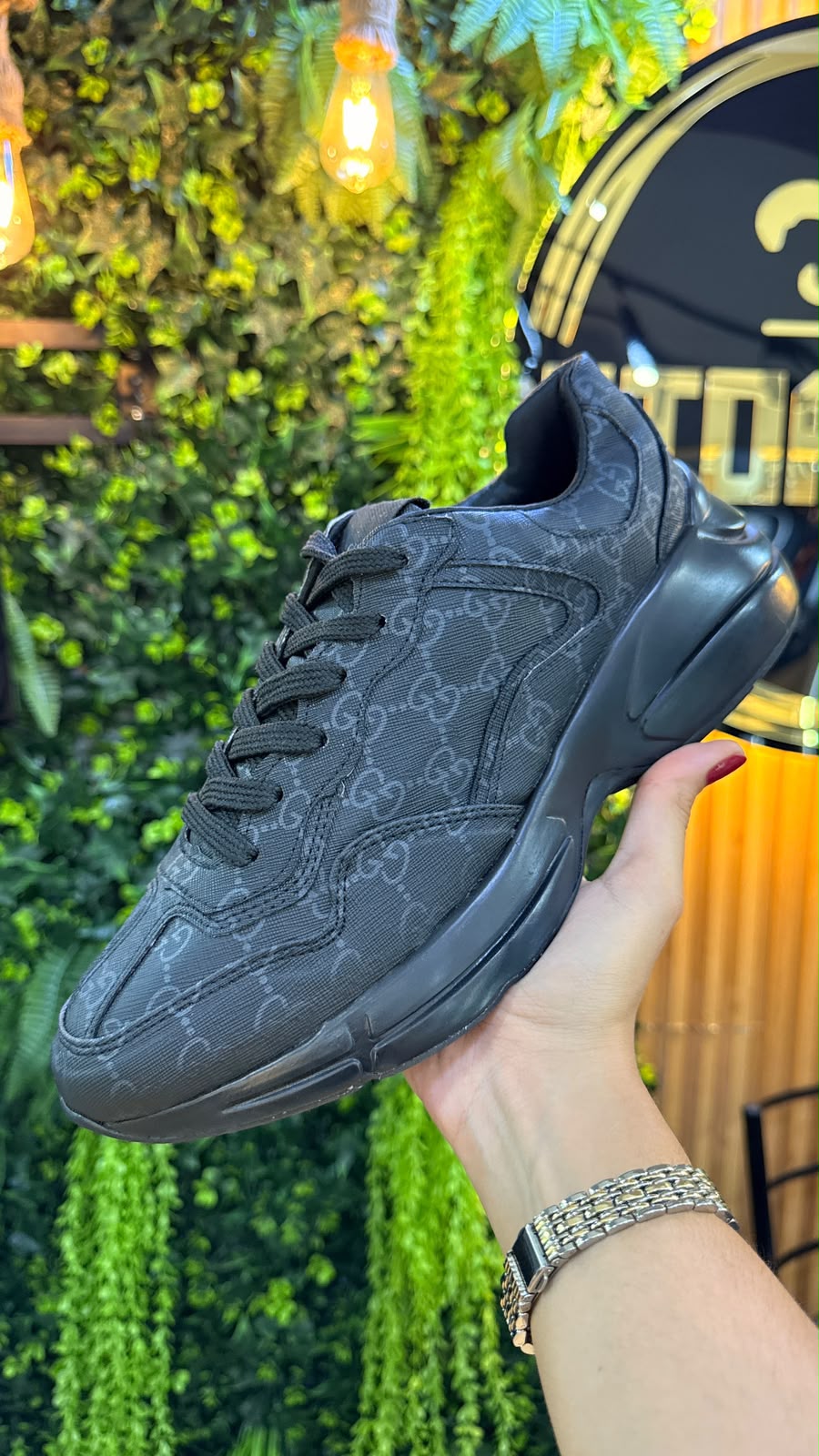 Tênis Gucci Casual Monograma Preto