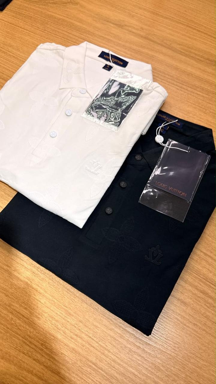 Camisa Polo Louis Vuitton Botões Contraste